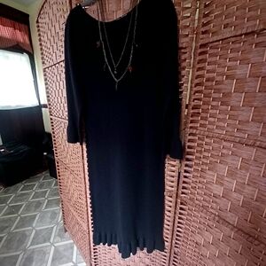 FLOUNCE SLEEVE MERMAID HEMLINE SWEATER DRESS-(NWOT)